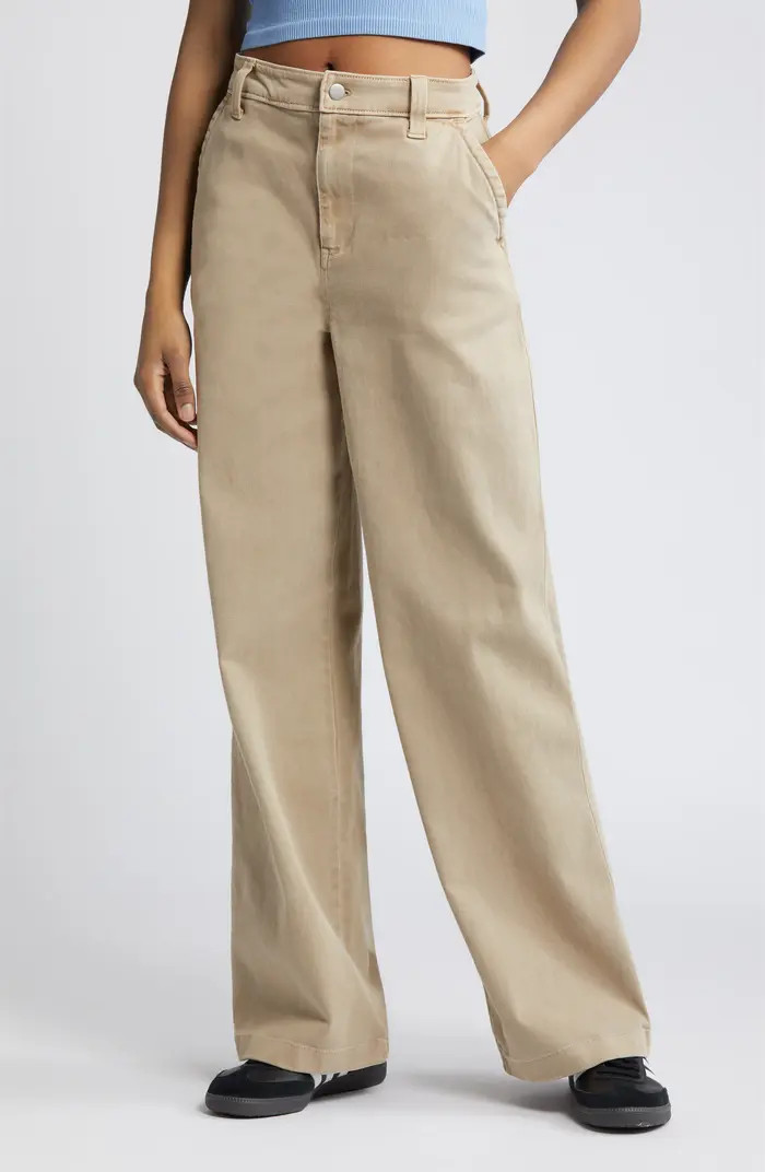 High Waist Wide Leg Twill Pants | Nordstrom