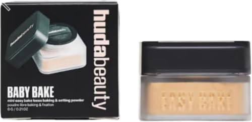 Huda Baby Bake Mini Easy Bake Loose Baking & Setting Powder - Kunafa (deep tan and rich skin tones. golden undertones brighten and disguise under-eye darkness) .21 Oz | Amazon (US)