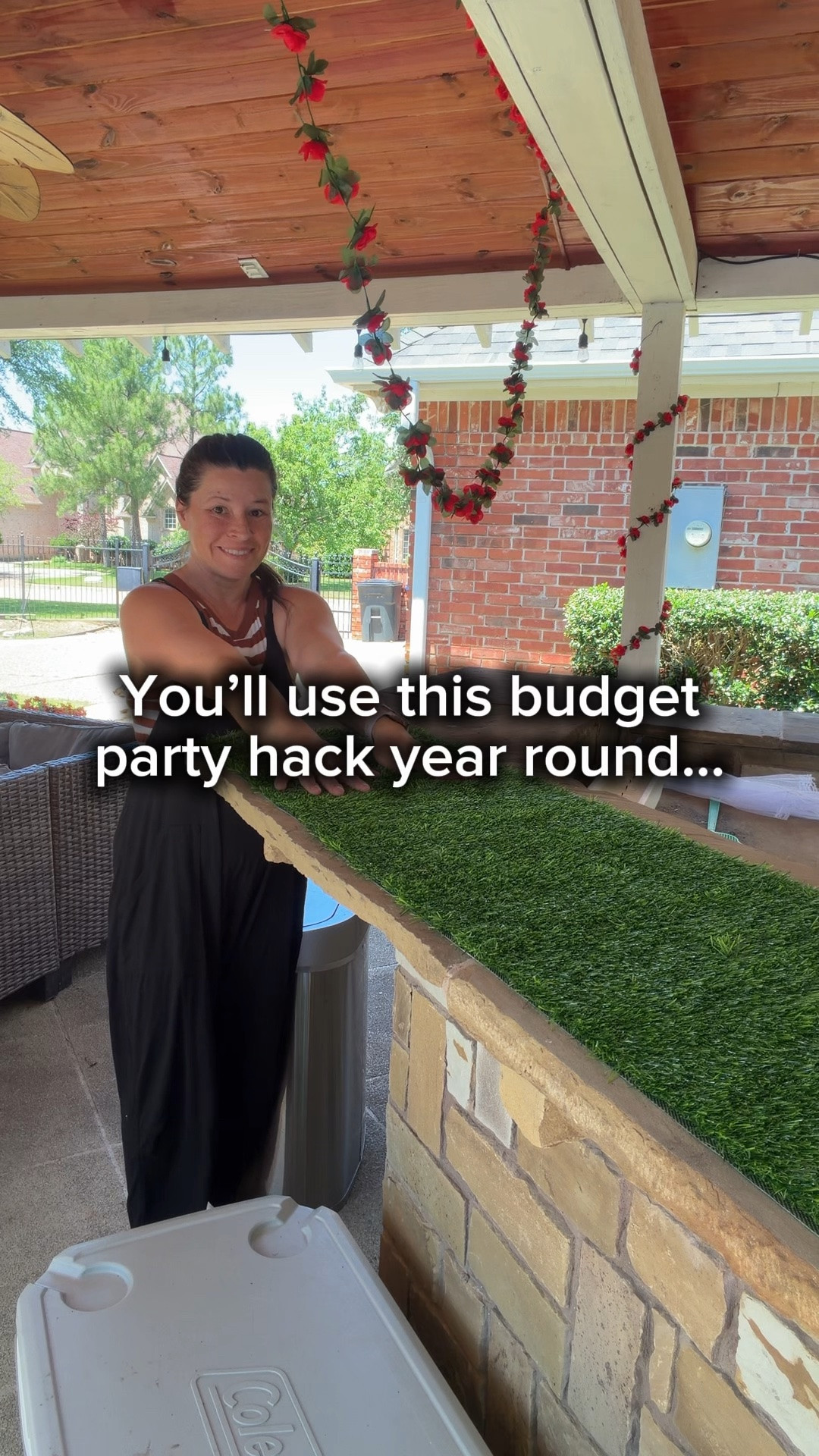 Save this budget-friendly party hack for your next sports night, tailgate, or team celebration!

I loved the look of those trendy turf table runners for my Kentucky Derby party, but not the price tag…so I made my own version for way less by cutting up a large 6’x8’ turf rug that was under $25. It gave me multiple runners for less than the cost of buying just one pre-made version, and added the perfect sporty vibe to the setup.

This would be so fun for:
• Football tailgates
• Super Bowl parties
• World Cup watch parties
• Baseball birthdays
• End of season team parties
• March Madness setups
• Golf-themed parties
• Soccer snacks for game day
• Little league celebrations
• Sports banquets
• Backyard BBQs
• Fantasy football draft nights
• Graduation parties for sports lovers

One of those little hosting details that makes everything feel extra fun without being complicated.

Follow for more ways to celebrate more and spend less!