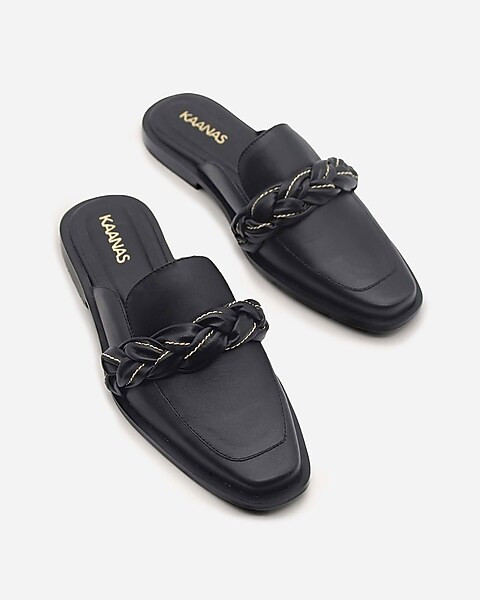Kaanas Poltava Square-toe Braid Detail Mule | Express