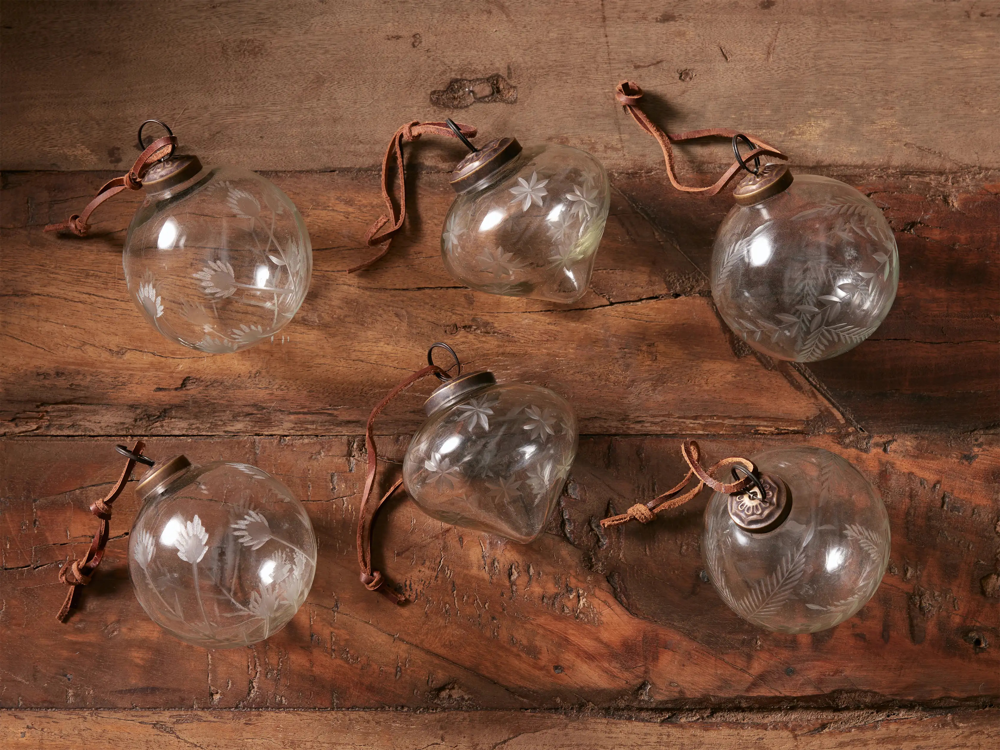 Etched Ornaments (Set of 6) | Arhaus