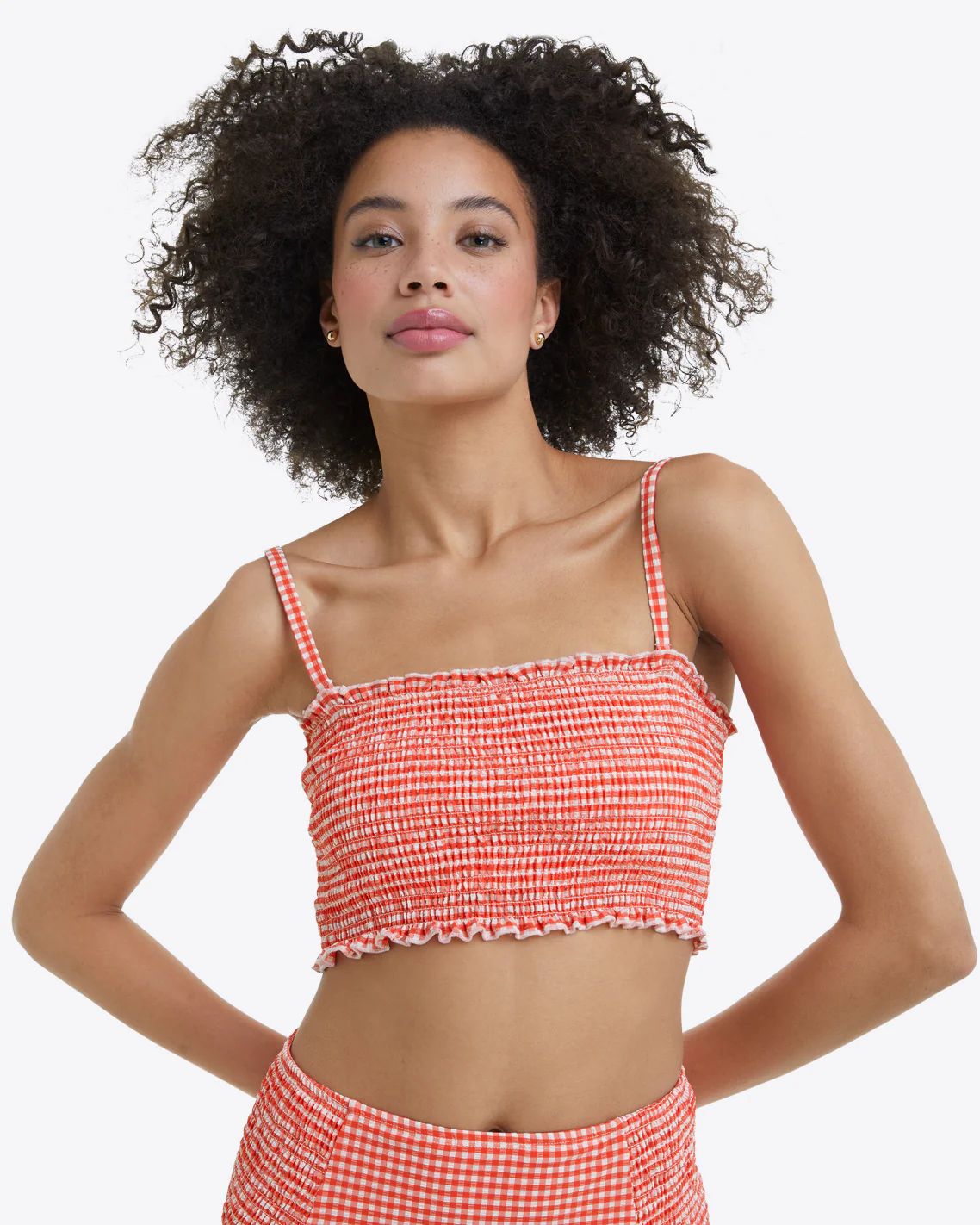 Smocked Bikini Top in Red Gingham | Draper James (US)