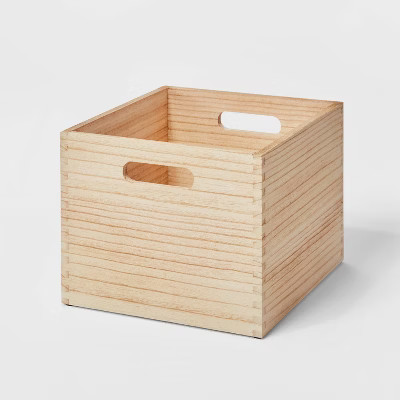 Small Decorative Light Wood Crate - Brightroom™ | Target