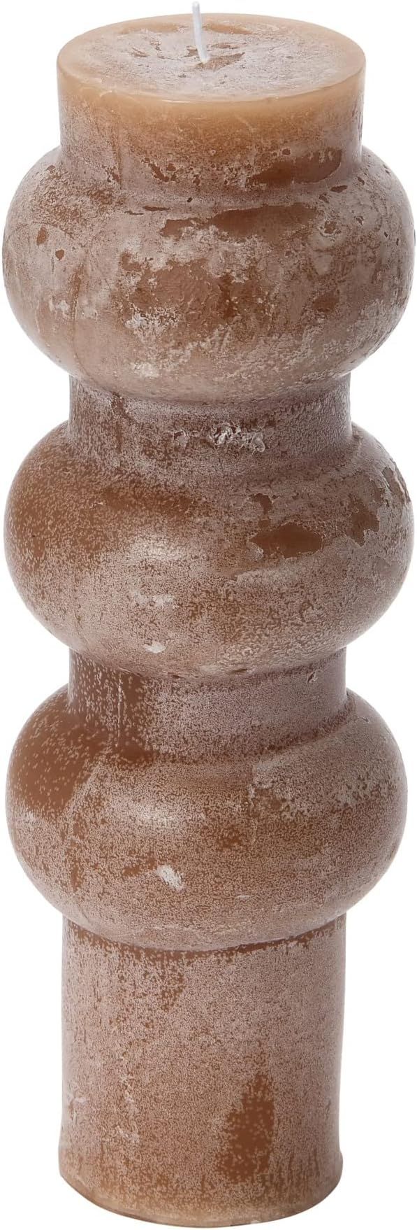 Creative Co-Op Unscented Totem Pillar, Cappuccino Candles, 3" L x 3" W x 9" H, Brown | Amazon (US)