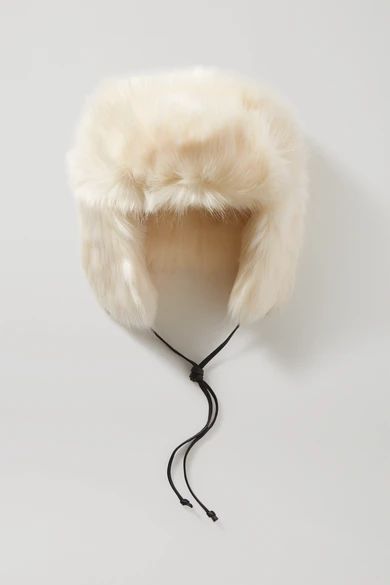 Eugenia Kim - Owen Leather-trimmed Faux Fur Hat - White | NET-A-PORTER (US)