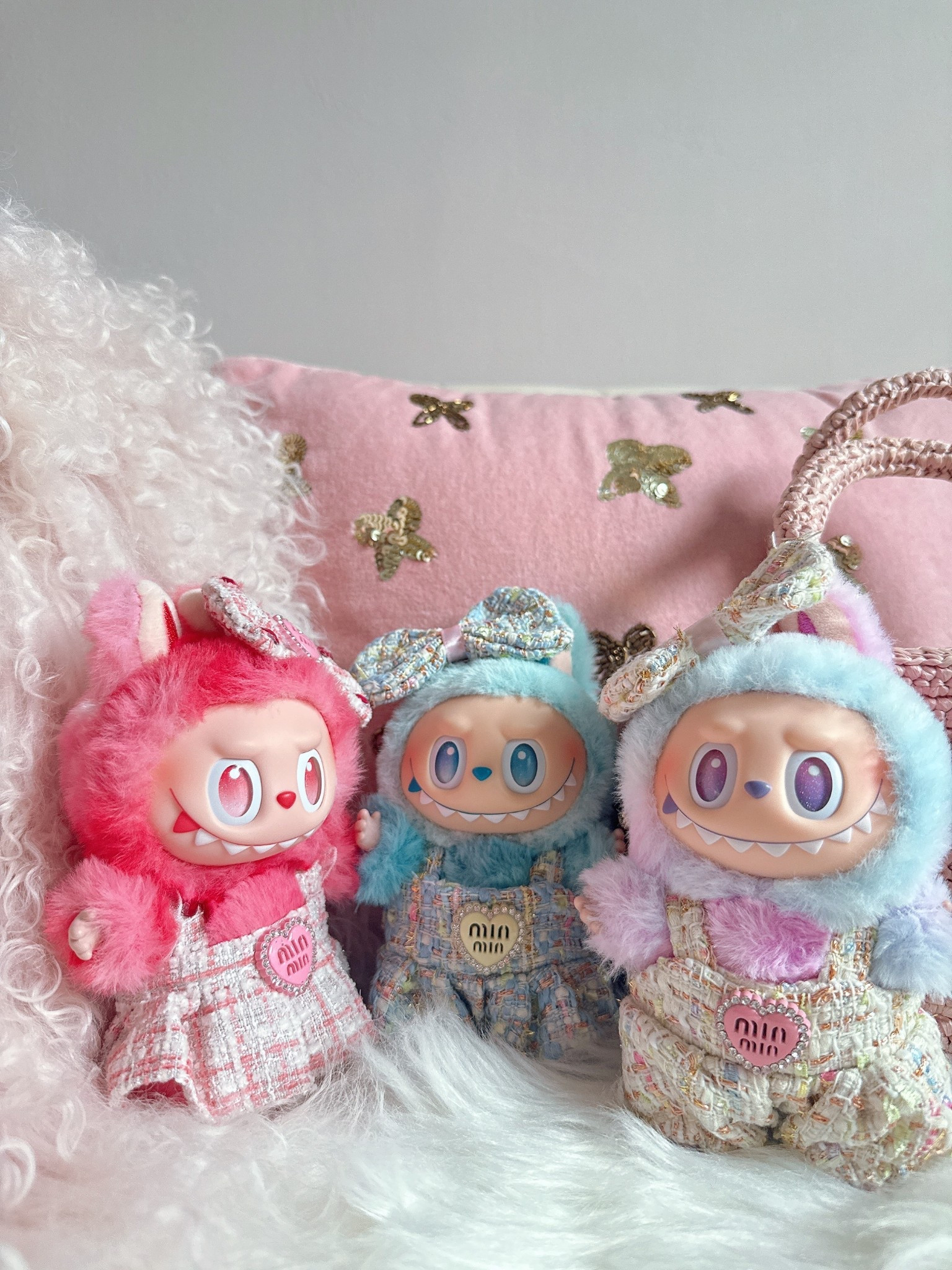 Labubu tweed  pastel outfits! Too cute!🎀🩷🩵