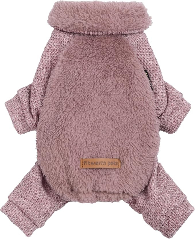 Fitwarm Collared Neck Fleece Dog Pajamas, Thermal Winter Clothes for Small Dogs Girl, Cozy Pet Ou... | Amazon (US)