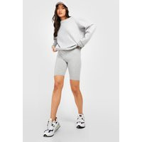Womens Basic Solid Biker Shorts - Grey - 2 | boohoo (US & Canada)