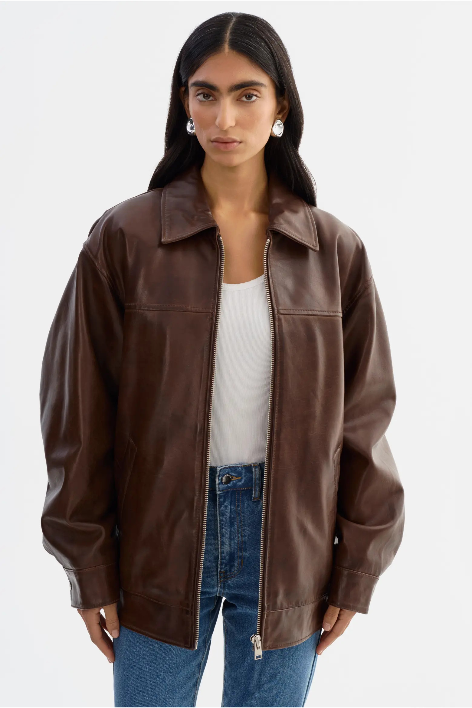 THEIA | Leather Bomber Jacket (Women) | Nordstrom | Nordstrom