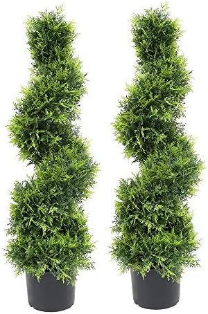 Armada Topiary Trees Artificial Faux Fakes Spiral Plant Green Tree Boxwood Topirary Plants Indoor... | Amazon (US)