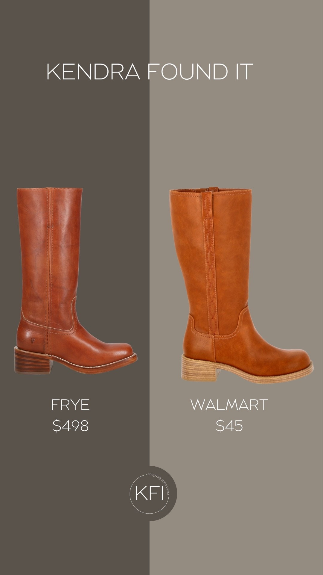 Frye Campus Boot dupe alert! 🤎
These tan boots from Walmart look just like the Frye Campus Boots that retail for $498 — but they’re only $45. The same warm vintage-inspired leather look, classic stitching, and stacked block heel make them a perfect everyday boot for fall and winter.
If you’ve been wanting that retro ’70s Frye look without the splurge, this pair nails it. They have that easy, lived-in style that goes perfectly with denim, cozy sweaters, and long coats.
A total steal for the season — and they look way more expensive than they are. Linked both here.

#LTKStyleTip #LTKShoeCrush #LTKFindsUnder50