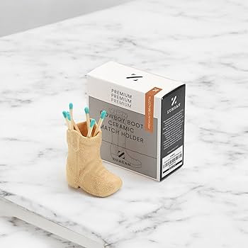 cowboy match holder, Home decor ceramic match holder, cowboy boot match holder, with striker, MAT... | Amazon (US)