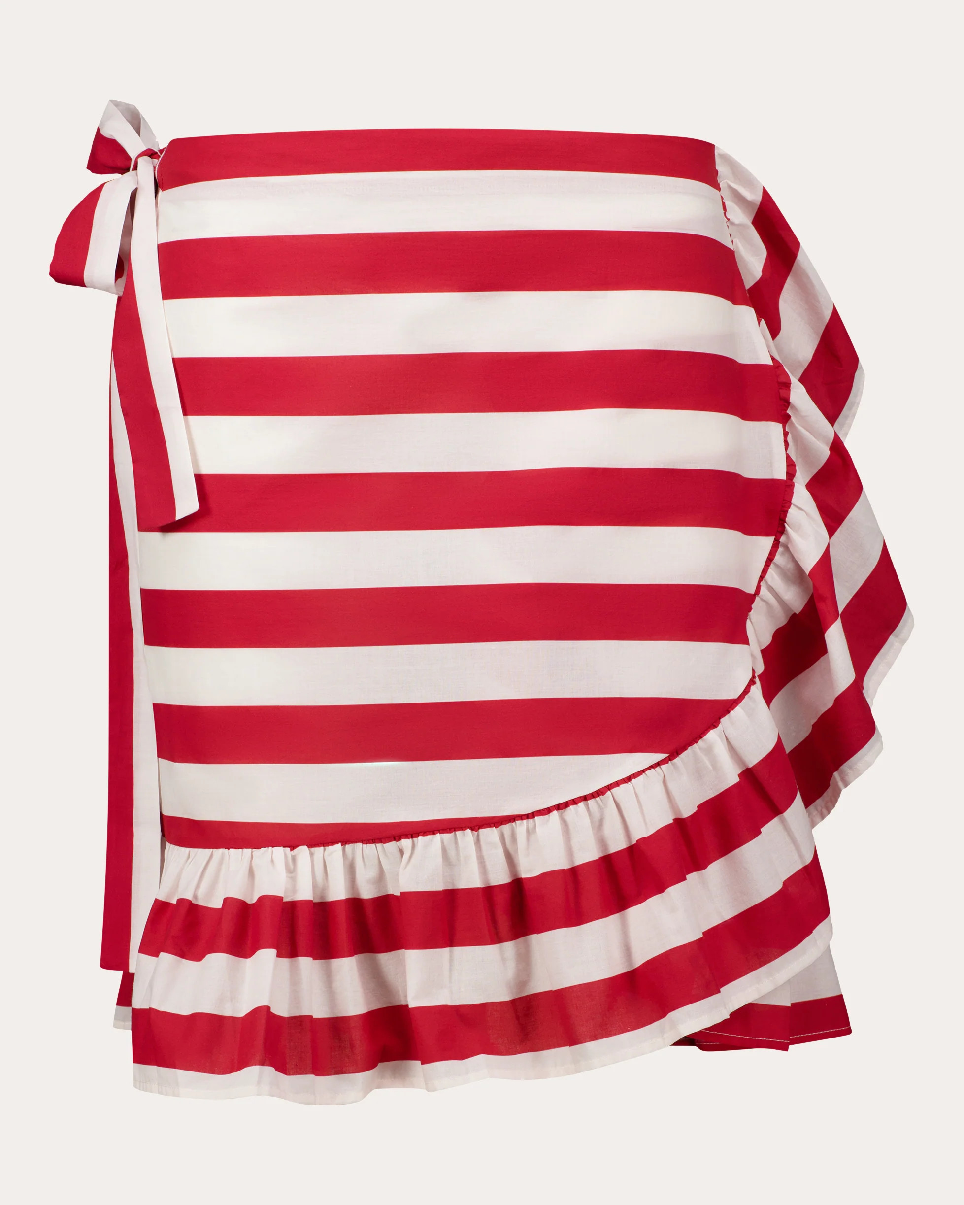 Gigi Stripe Cotton Ruffle Wrap Skirt | Olivela