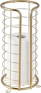 mDesign Metal Toilet Paper Holder Stand - Storage Reserve for 3 Rolls of Toilet Tissue - Freestan... | Amazon (US)