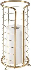 mDesign Metal Toilet Paper Holder Stand - Storage Reserve for 3 Rolls of Toilet Tissue - Freestan... | Amazon (US)