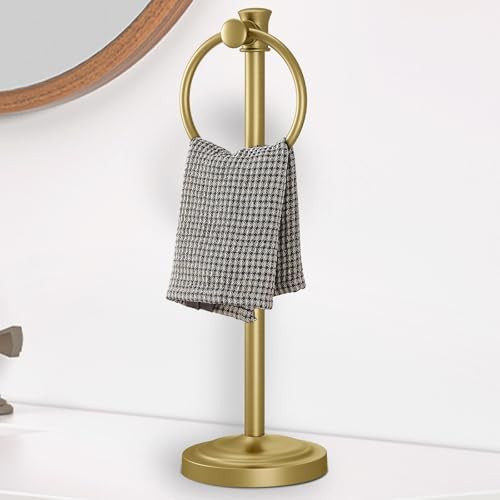 Hoimpro 17 Inch Stand Hand Towel Holder Towel Bar Towel Hanging Ring, Free Standing Floor Hand To... | Amazon (US)
