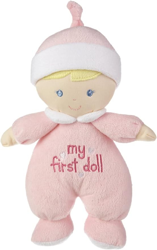 Ganz My First Doll Soft Plush Doll with Blonde Hair and Pink Outfit - I Rattle! | Amazon (US)