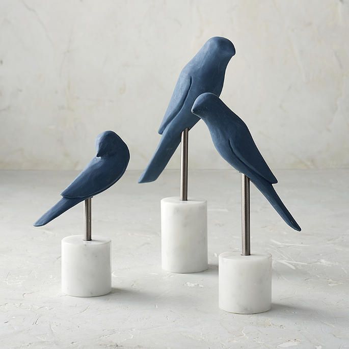 Perched Bird Statues, Set of Three | Frontgate | Frontgate