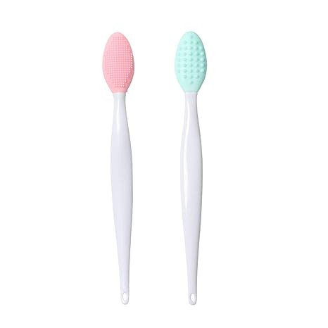 Lip Brush Tool,Double-Sided Silicone Exfoliating Lip Brush (2PCS) | Amazon (US)