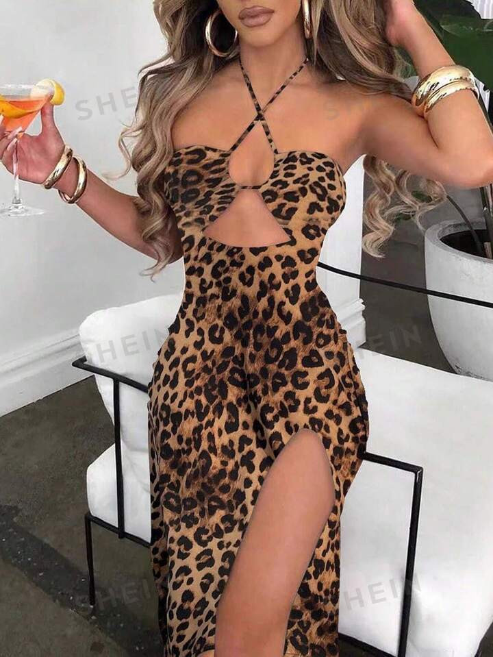 SHEIN Essnce Black Sleeveless Sexy Women's Backless Bodycon Dress | SHEIN