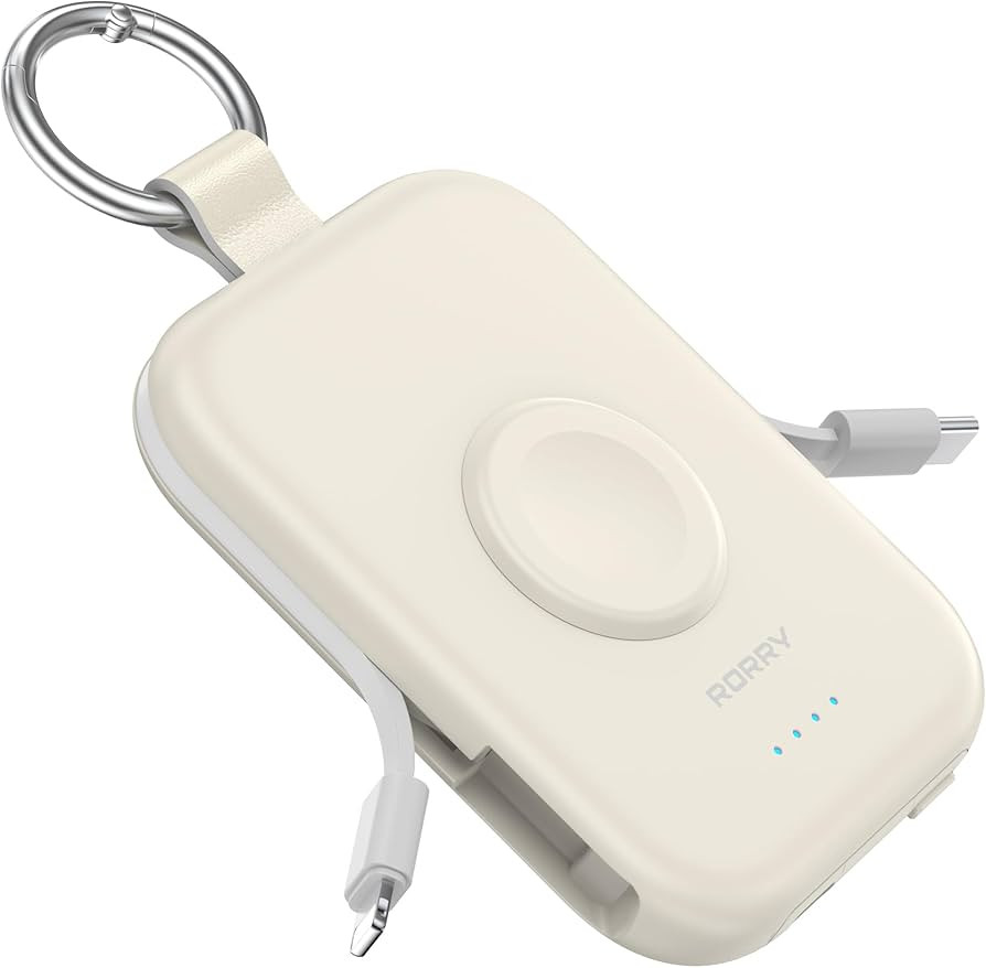 RORRY Portable Charger, 5000mAh Portable Charger Power Bank with Built-in Cables, Travel Keychain... | Amazon (US)