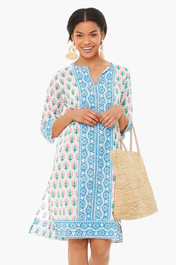 Pink and Green Long Kurta Dress | Tuckernuck