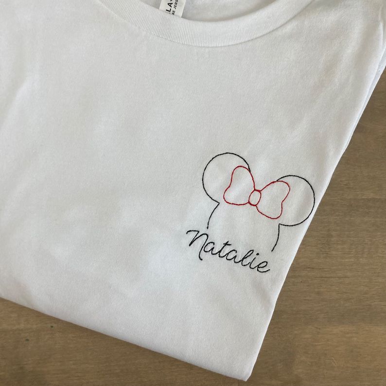 Family Custom Embroidered Minnie Mickey Name T-shirt Bundle Personalized Unisex Tees Disneyland -... | Etsy (US)