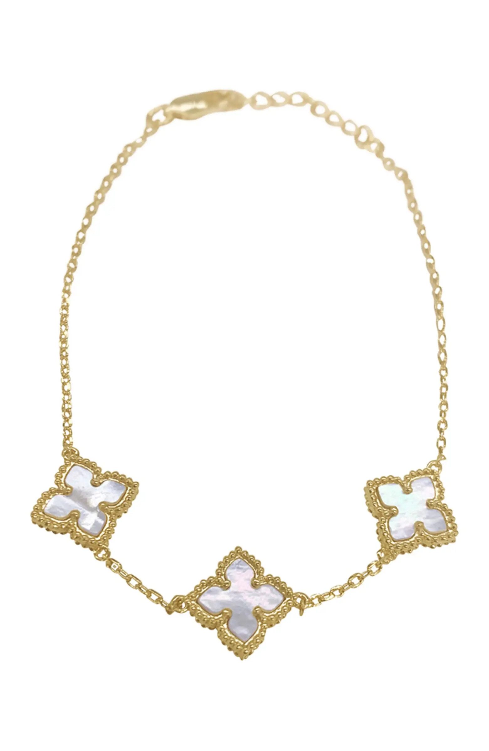 Mother of Pearl Flower Station Bracelet | Nordstrom Rack