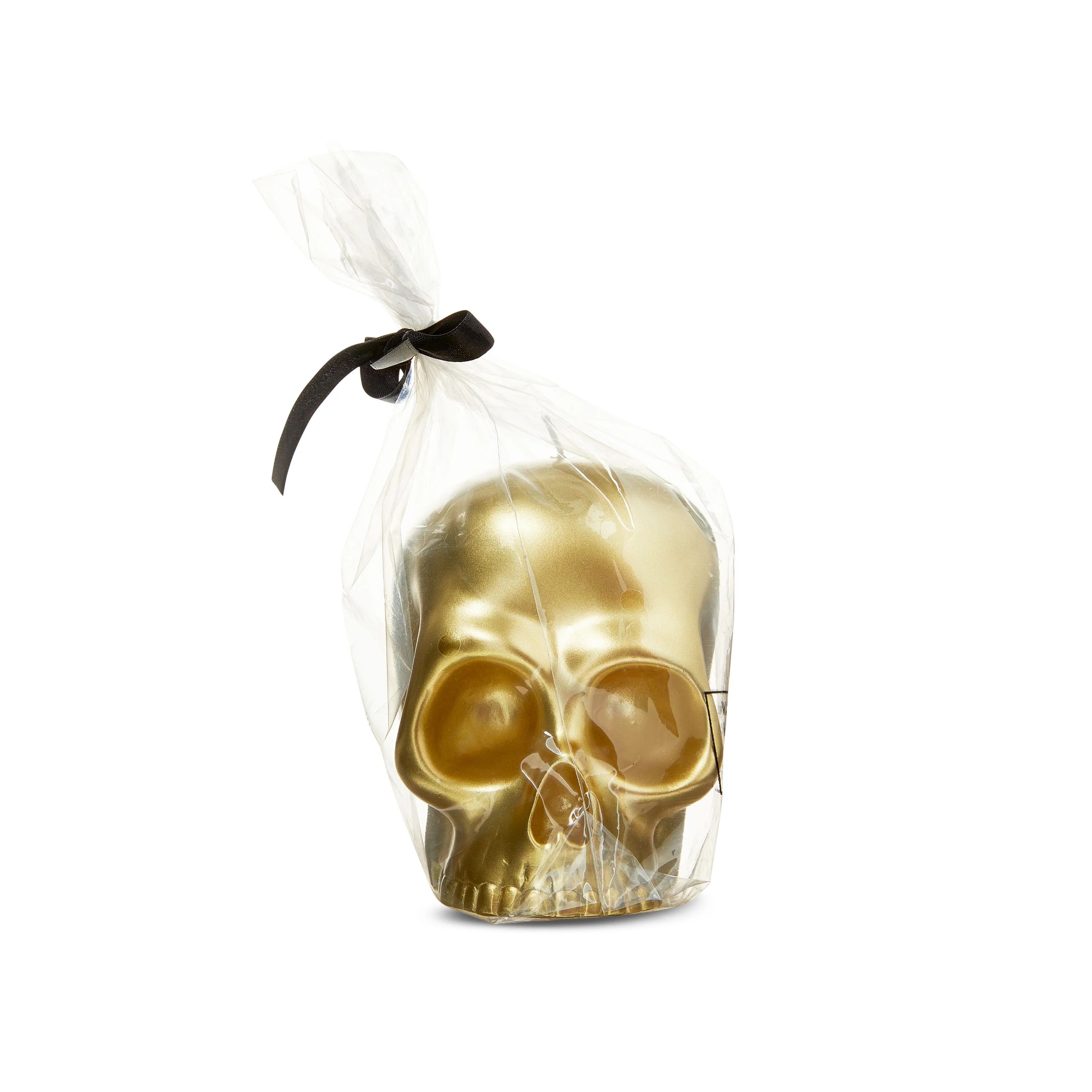 Halloween Gold Skull-Shaped Unscented Candle, 4" H, by Way To Celebrate | Walmart (US)