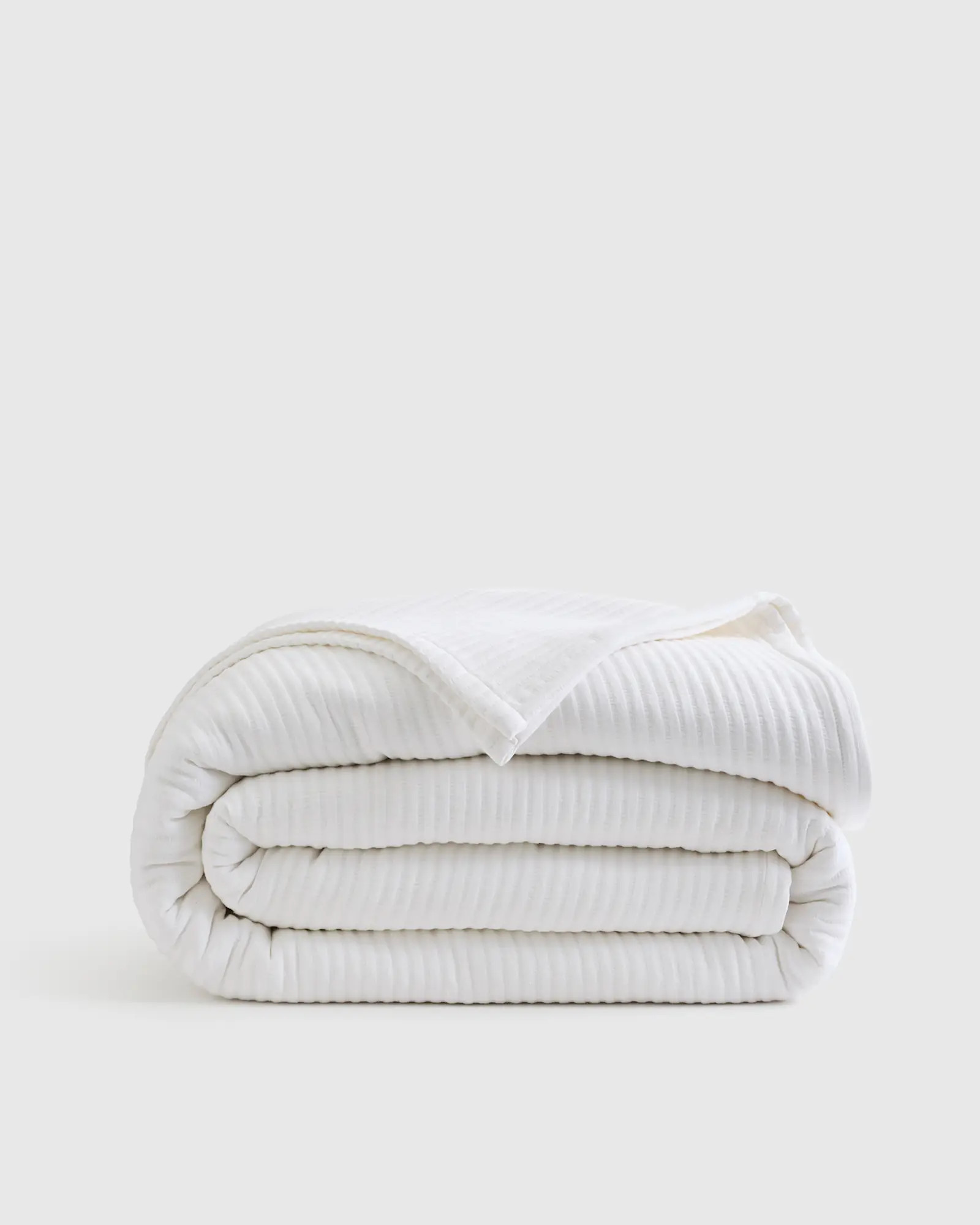 Organic Cotton Matelasse Coverlet in White | Quince