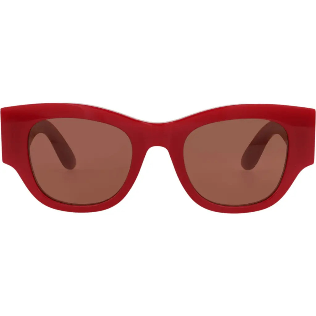 McQueen 50mm Cat Eye Sunglasses in Red Red Brown at Nordstrom Rack | Nordstrom Rack