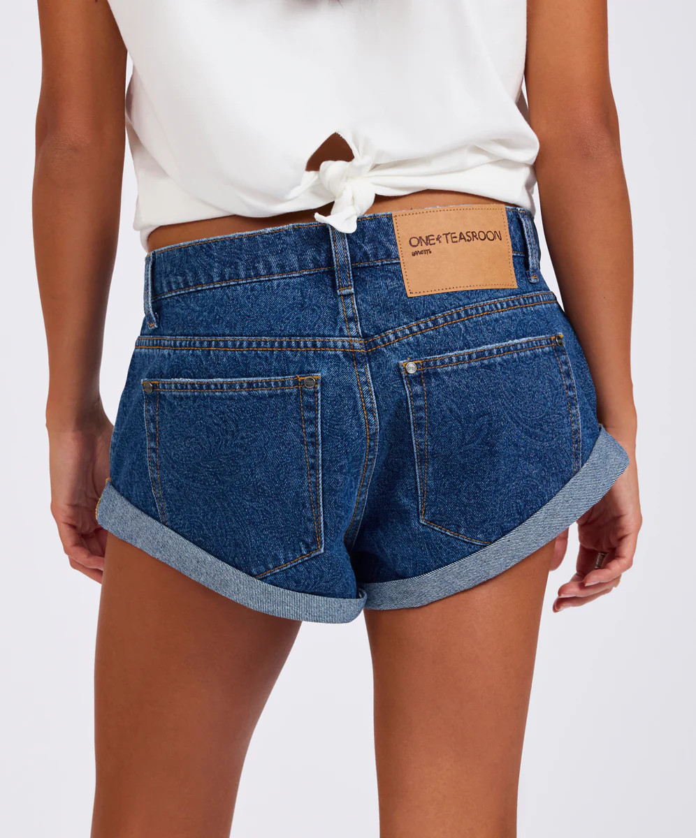 Bandits Low Waist Denim Shorts - Blue Paisley | One Teaspoon | OneTeaspoon