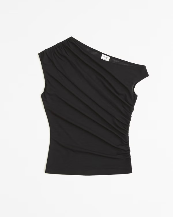 Layered Mesh Asymmetrical Top | Abercrombie & Fitch (US)