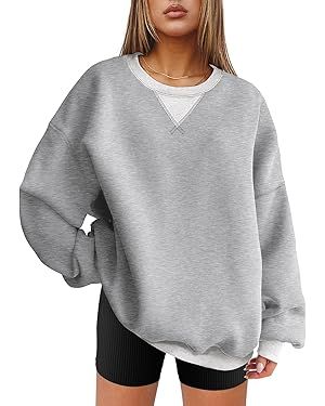 ANRABESS Womens Color Block Long Sleeve Crewneck Oversized Loose Cozy Soft 2024 Fall Pullover Swe... | Amazon (US)