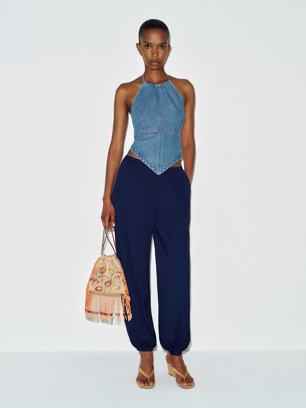 Dana Denim Halter Top | Reformation (Global)