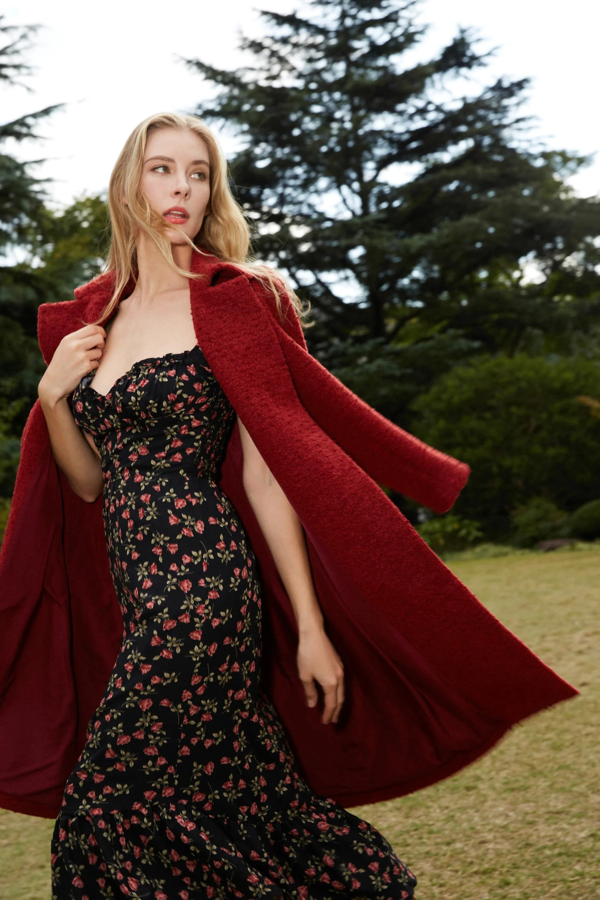 Greta Vintage Red Double-Breasted Coat | American Heiress