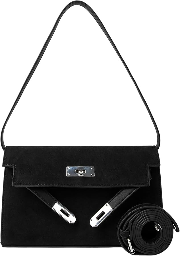 Suede Shoulder Bag Crossbody Suede Purse for Women 2024 Fall Purse Stylish Brown Suede Handbags S... | Amazon (US)