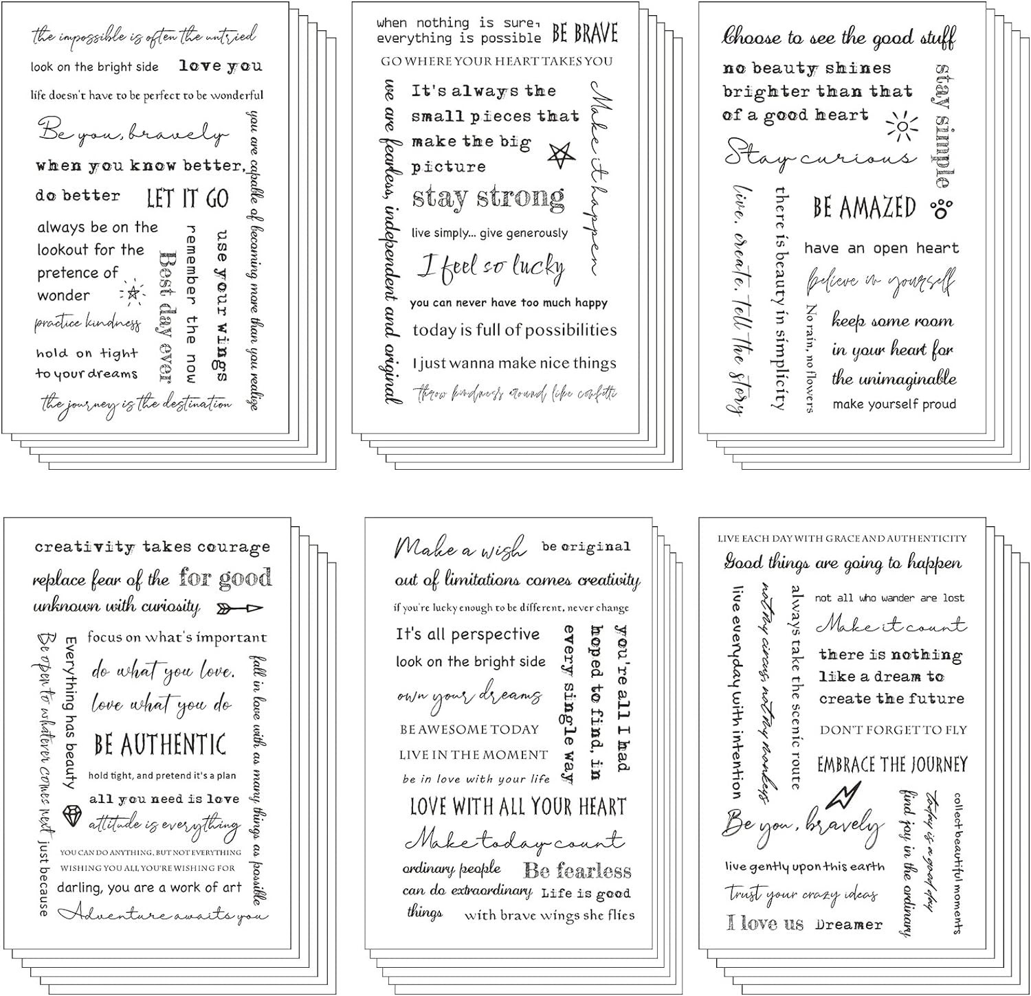 48 Sheets Inspirational Quotes Planner Stickers Small Talk for Journaling Scrapbook Supplies Moti... | Amazon (US)