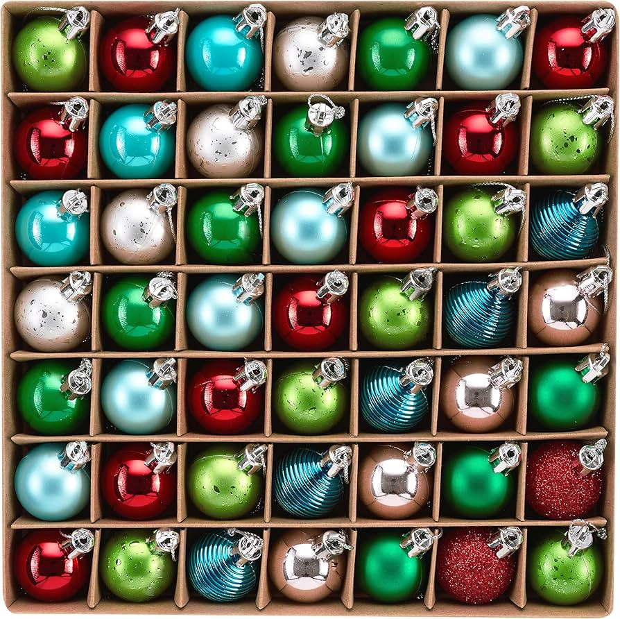 Decorbyhannah Christmas Ornaments,49ct 30mm Mini Red Green Blue Elf Christmas Tree Ornaments Deco... | Amazon (US)