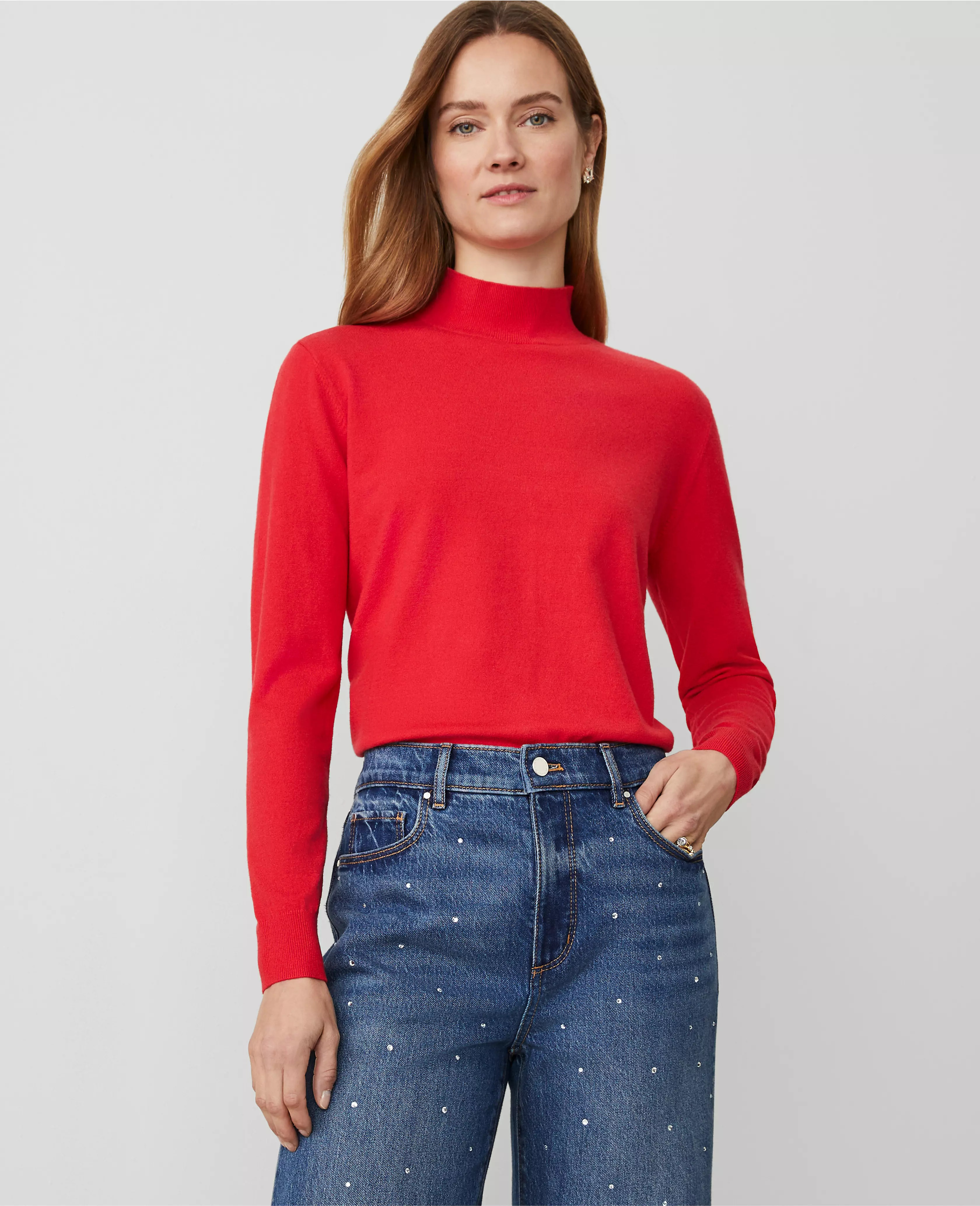 Essential Mock Neck Sweater | Ann Taylor