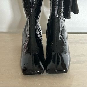 New Prada Faux Leather Over The Knee Boots Size 37.5 | Poshmark