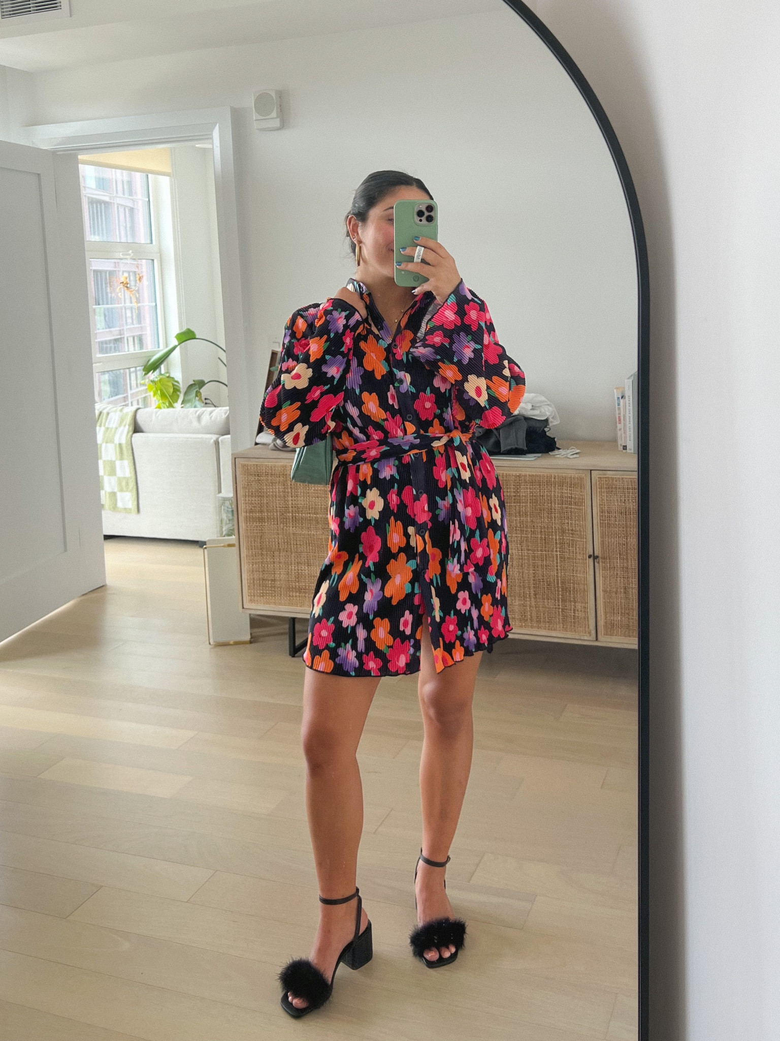 Fun date night / girls night outfit: photo printed dress (an Amazon find! Size up once, L), paired with faux fur heels (sooo fun - tts, 7.5)

#LTKfit #LTKFind #LTKshoecrush