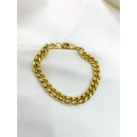 Mellisa Cuban Bracelet, Thick Chunky Gold Bracelet For Women, Chain | Etsy (UK)