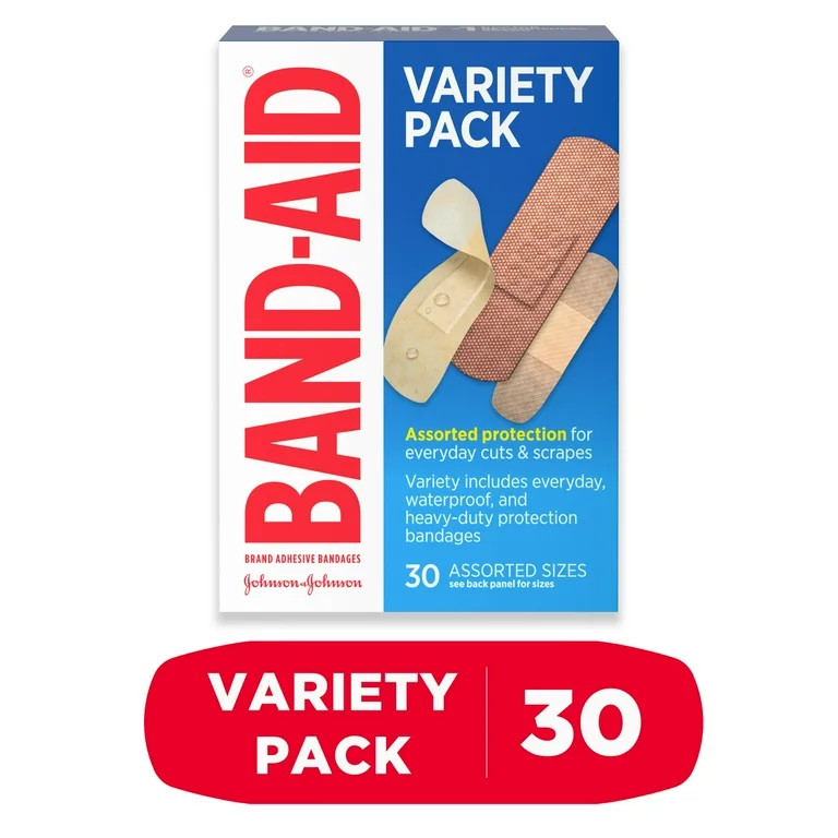 Band-Aid Brand Adhesive Bandages Variety Pack, Assorted Sizes, 30 ct | Walmart (US)