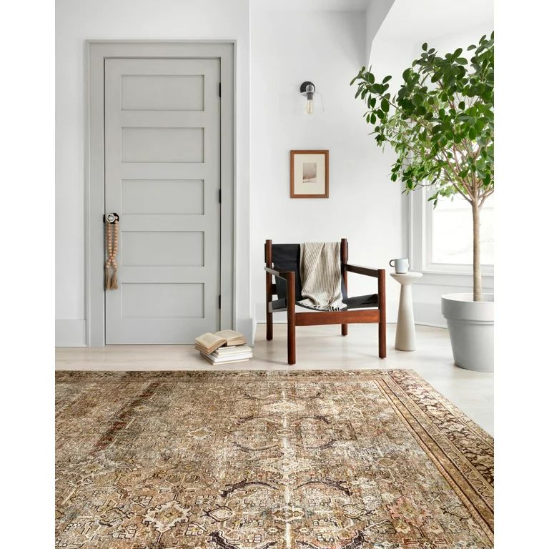 Loloi II Layla Printed Oriental Distressed Olive / Charcoal Area Rug - Walmart.com | Walmart (US)