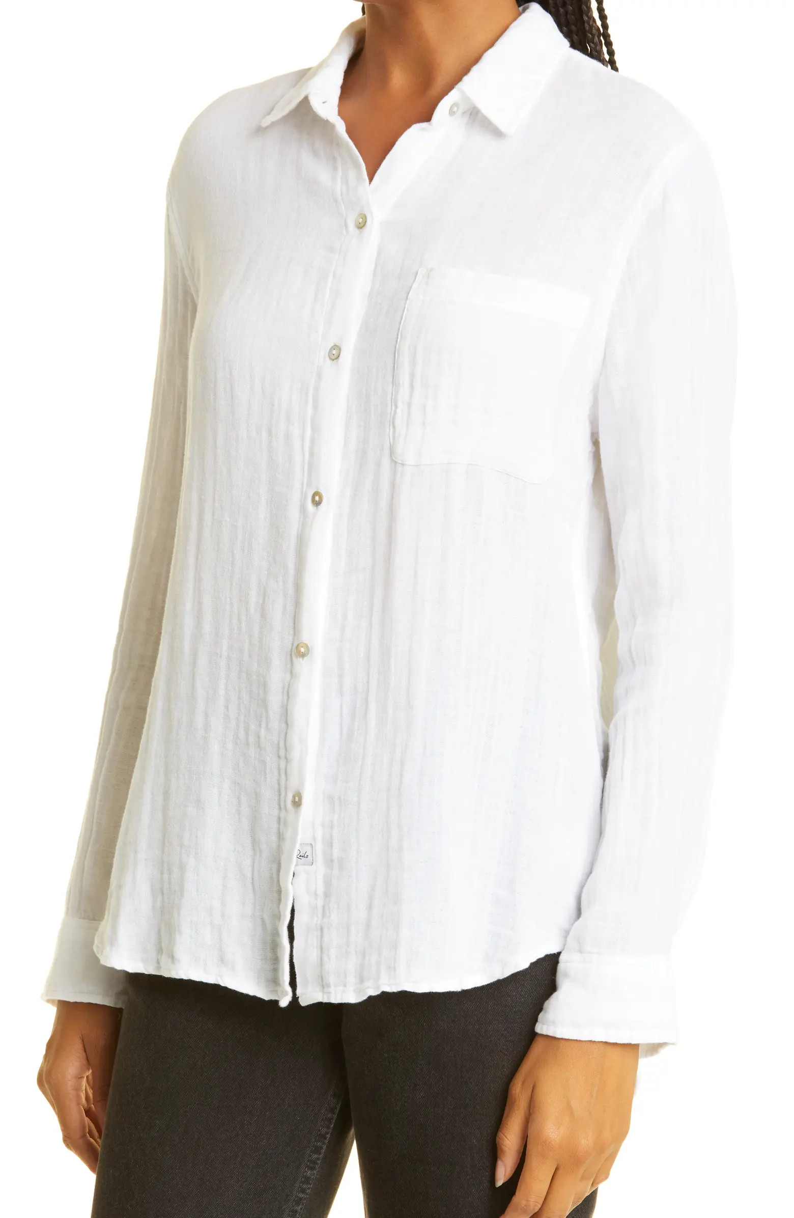Ellis Cotton Gauze Button-Up Shirt | Nordstrom