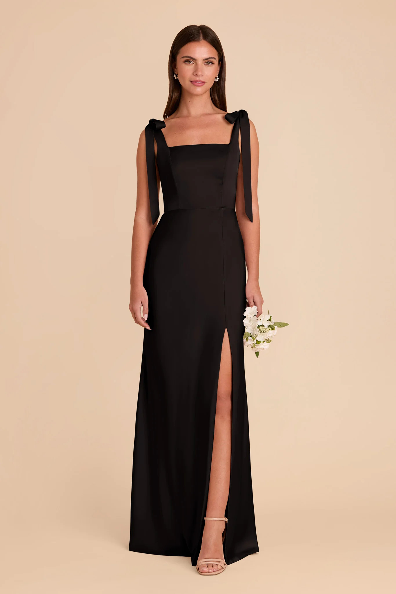 Alex Black Alex Matte Satin Bridesmaid Dress | Birdy Grey | Birdy Grey