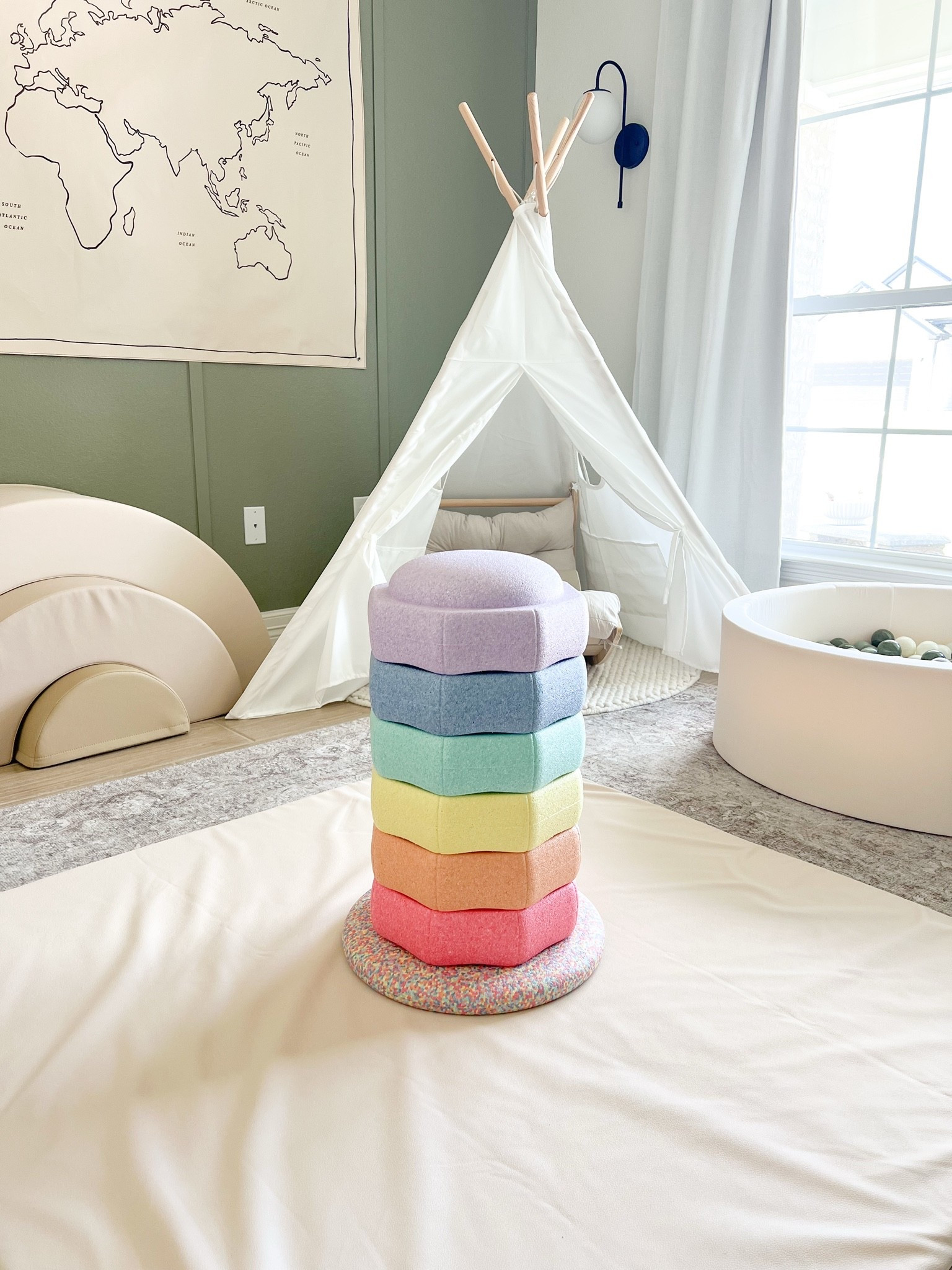 Playroom find!🤍 These pastel Rainbow Step Pebbles from Nuby is such a fun addition for imaginative play, balancing, stacking, and color sorting. They’re too cute not to share. #ltkfamily #playroomdecor #kidsplayroom #montessoriplayroom #playroominspo #neutralplayroom #momlife #toddleractivities #nuby #kidsroomdecor #activetoys #playbasedlearning #homedecor #amazonfinds #nuby #steppebbles #steppingstones

#LTKHome #LTKKids #LTKmomlife #LTKHome