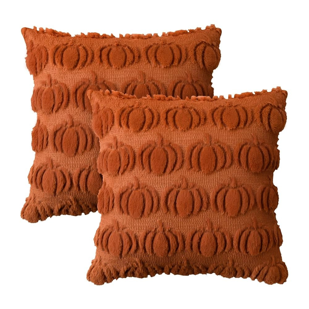 AVOIN colorlife Fall Pumpkin Caramel Throw Pillow Covers, 18 x 18 Inch Seasonal Autumn Thanksgivi... | Amazon (US)