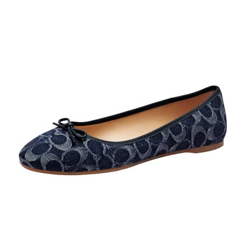 Coach Women's Abigail Ballet Flat, Blue Denim, 5.5 | Amazon (US)